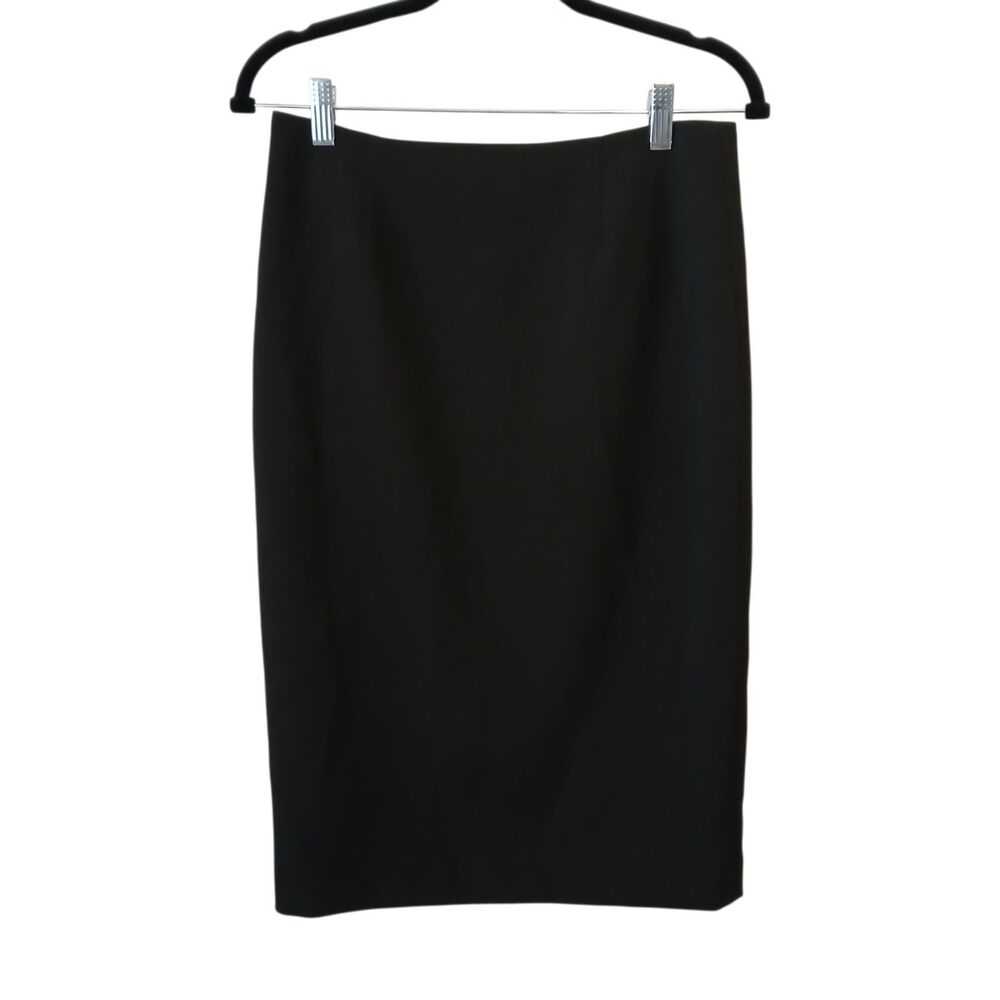 Alberto Makali Skirt Black Size 4 Knee Length Straight Pencil Back Slit Office
